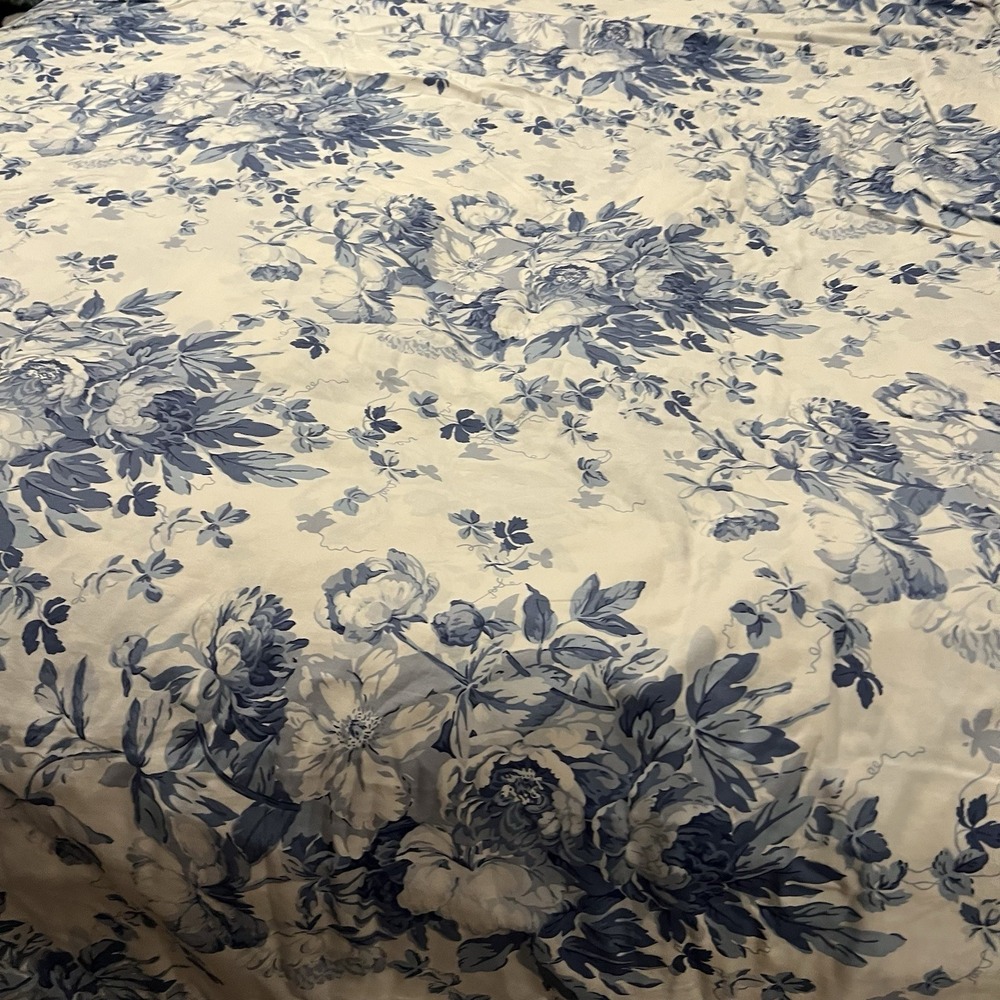 Ralph Lauren Home Elsa Blue King Duvet Cover Cotton Sateen Blue White Cottage
